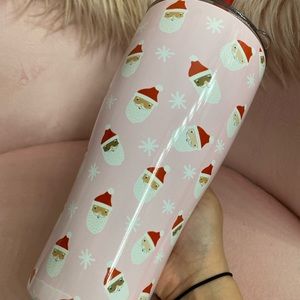 Pink Santa Christmas tumbler pink gingerbread mug